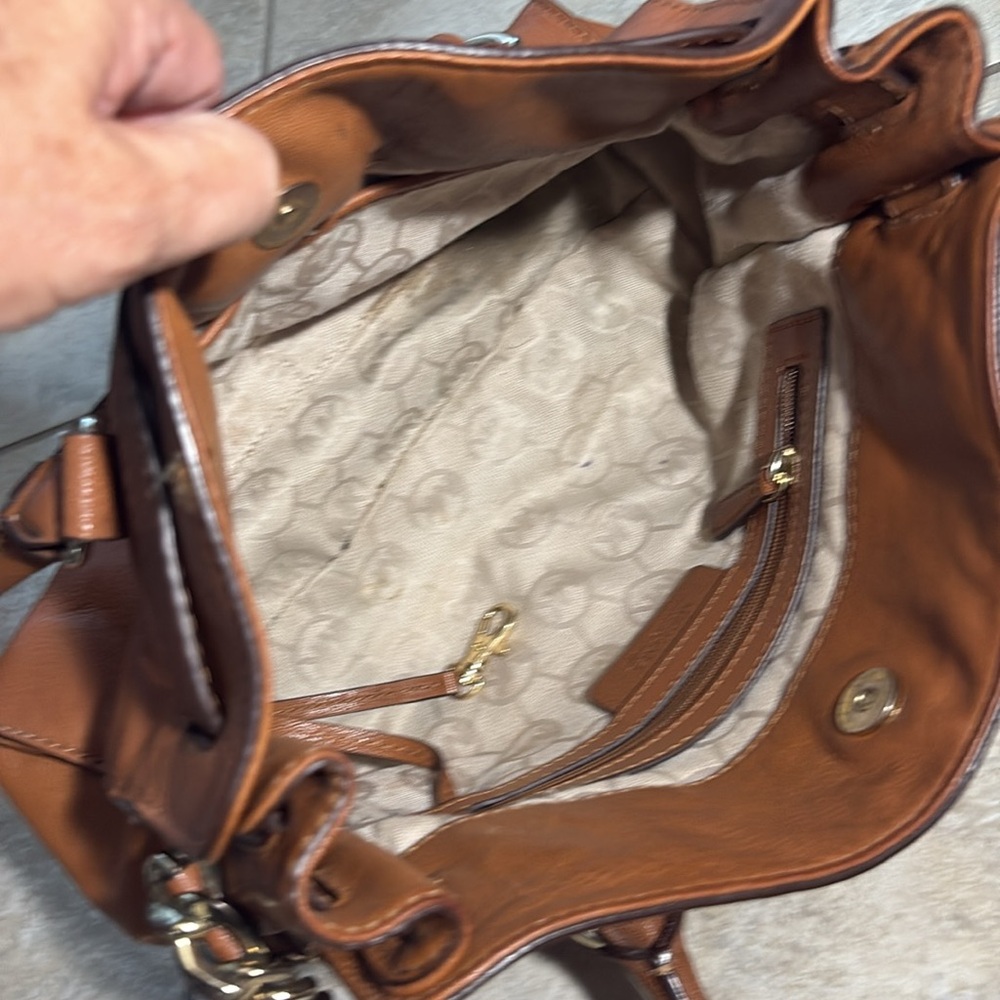 Michael Kors Tan Leather Satchel with Gold Hardware - Picture 10 of 14